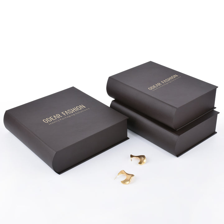 Luxury Elegant Book Shaped Customized Jewelry Package Video Boxes For Wedding Gift Box