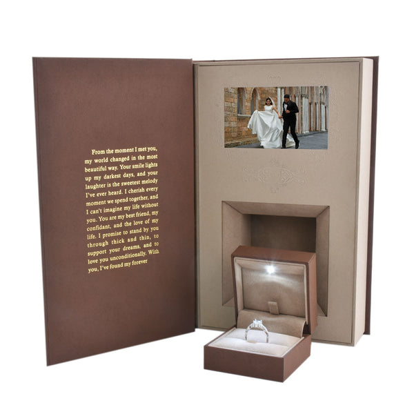 New Design Love Declaration Bible Big Book Shaped Jewelry Package Video Box Ring Box For Wedding