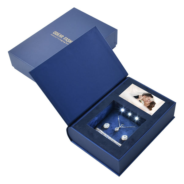 Luxury Elegant Book Shaped Jewelry Package Video Box Jewelry Box For Wedding