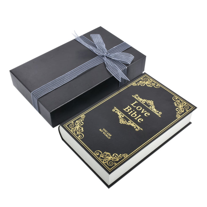 New Design Love Declaration Bible Big Book Shaped Jewelry Package Video Box Ring Box For Wedding