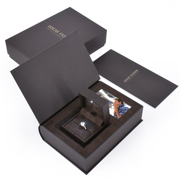 Luxury Elegant Book Shaped Customized Jewelry Package Video Boxes For Wedding Gift Box