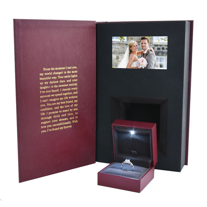 New Design Love Declaration Bible Big Book Shaped Jewelry Package Video Box Ring Box For Wedding