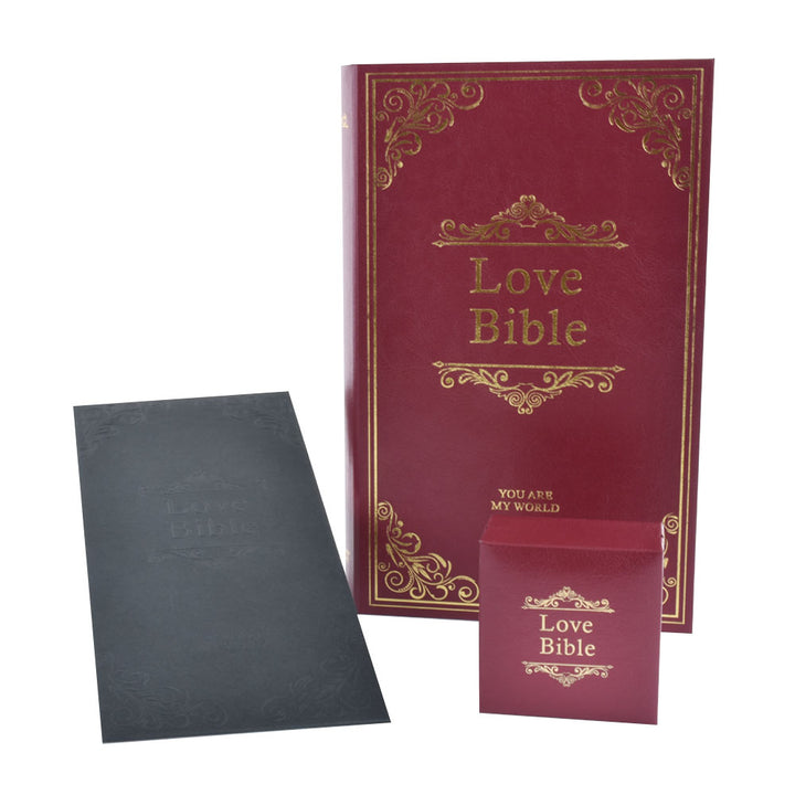 New Design Love Declaration Bible Big Book Shaped Jewelry Package Video Box Ring Box For Wedding