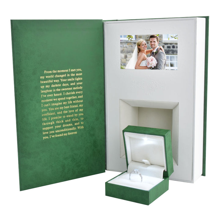 New Design Love Declaration Bible Big Book Shaped Jewelry Package Video Box Ring Box For Wedding