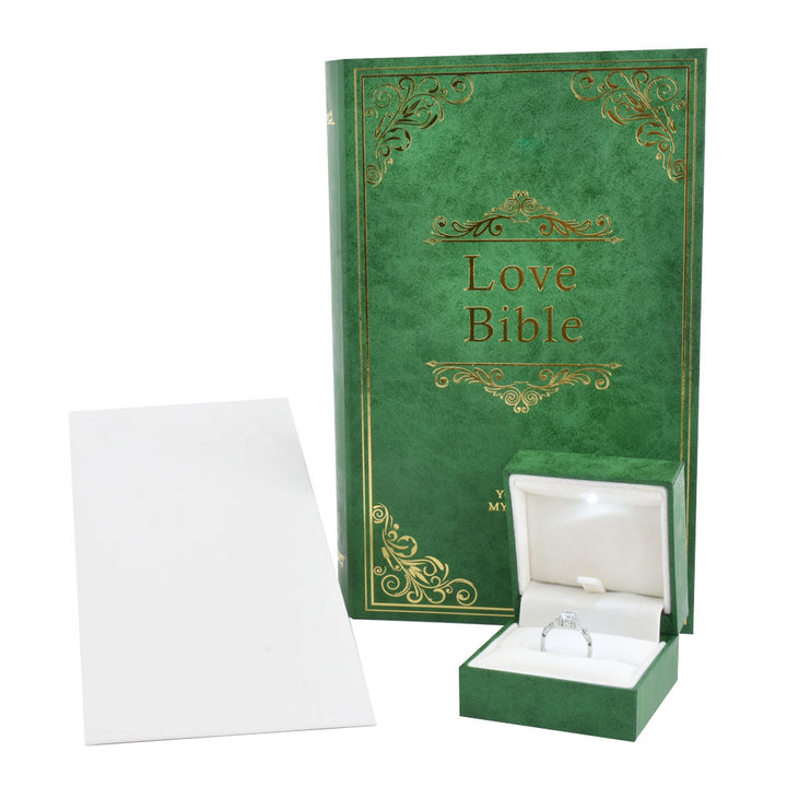 New Design Love Declaration Bible Big Book Shaped Jewelry Package Video Box Ring Box For Wedding