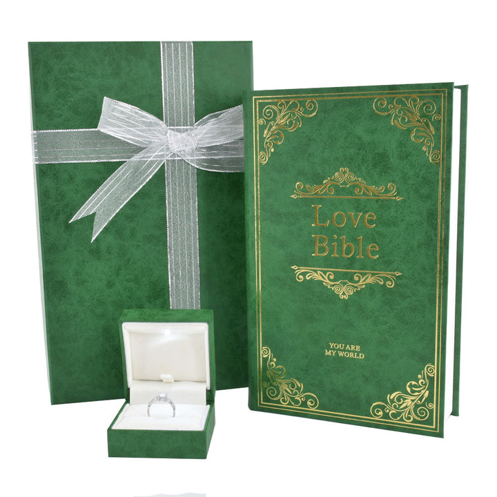 New Design Love Declaration Bible Big Book Shaped Jewelry Package Video Box Ring Box For Wedding