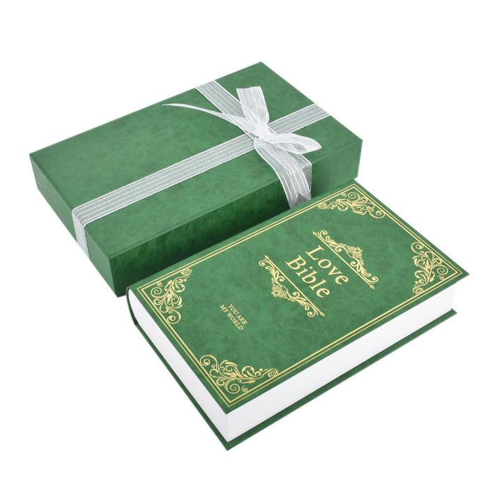 New Design Love Declaration Bible Big Book Shaped Jewelry Package Video Box Ring Box For Wedding