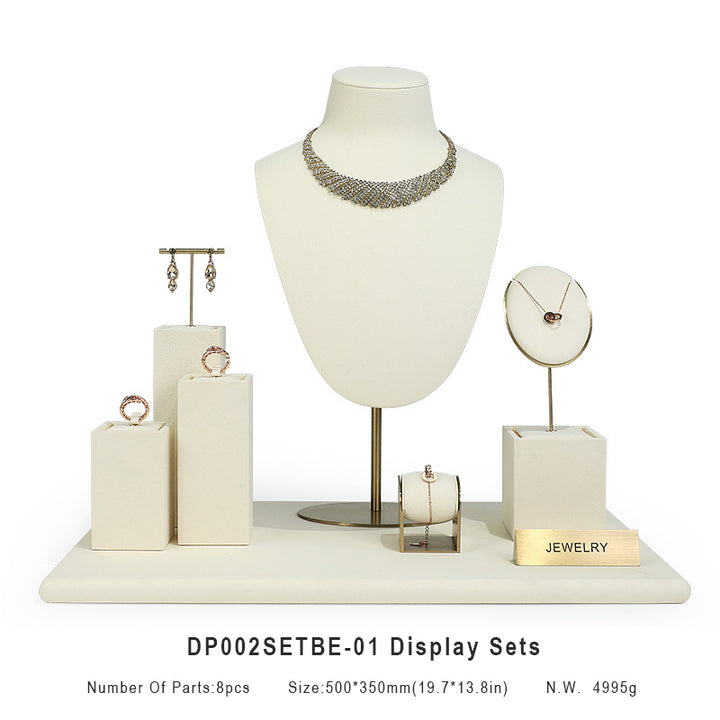 Beige Suede Luxury Jewelry Display