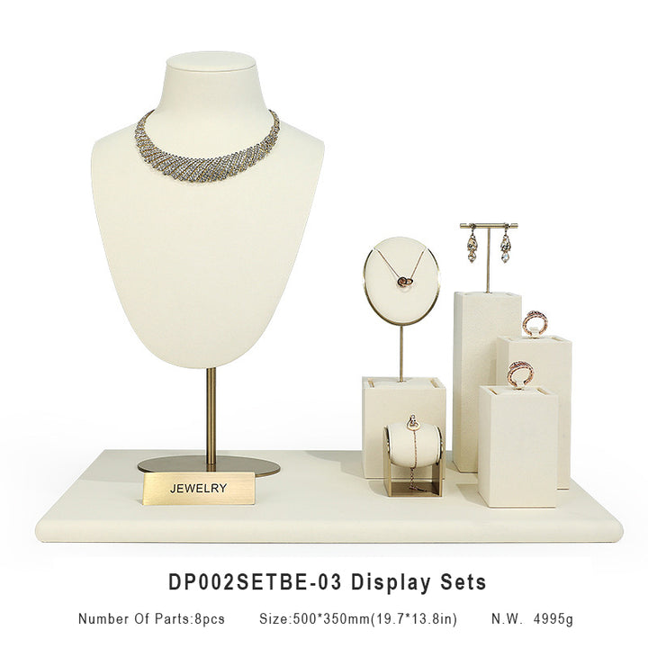 Beige Suede Luxury Jewelry Display