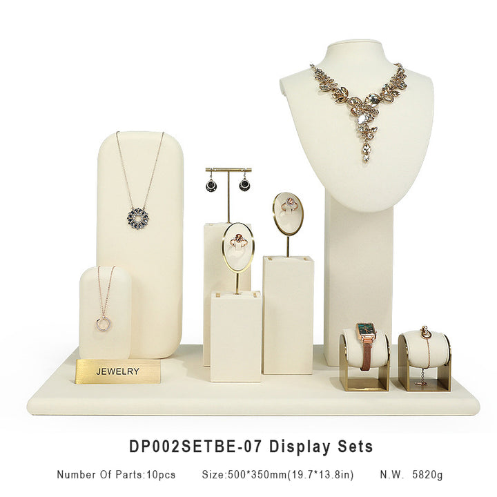 Beige Suede Luxury Jewelry Display