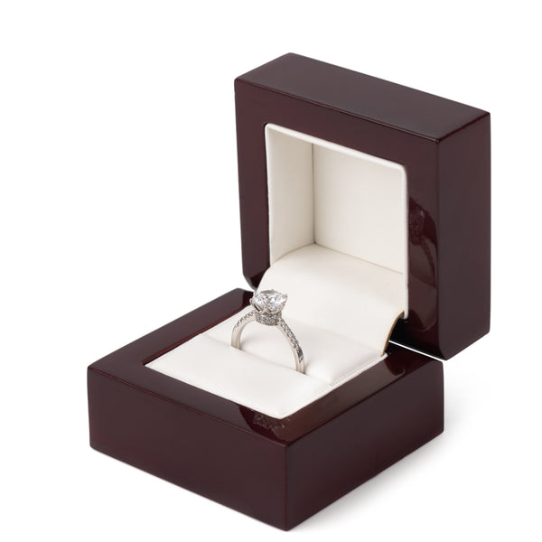 Exquisite Classic Wooden Ring Box, Single Slot, with Top and Bottom Box Packaging, Suitable for Wedding, Proposal Ceremony