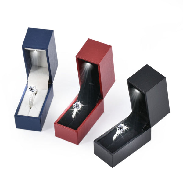 Mini Ring Box For Wedding Proposal Luxury Jewelry Gift Box With LED Light