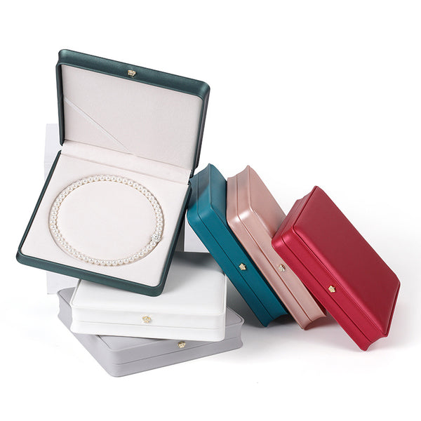 High-end PU Leather Pearl Necklace Box Jewelry Box Long Chain Box Jewelry Gift Box Jewelry Packaging Box