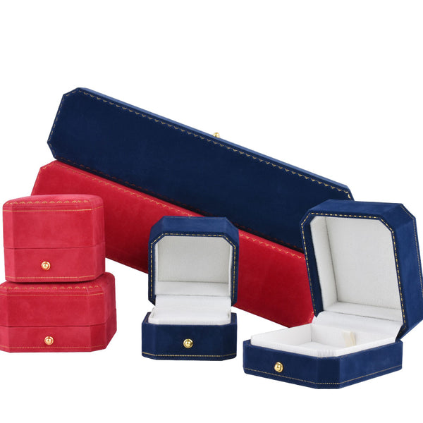 Luxury Blue/red Velvet Covered Ring Box Pendant Box Bracelet Box, Perfect for Wedding, Engagement, Gift Packaging Gift Box