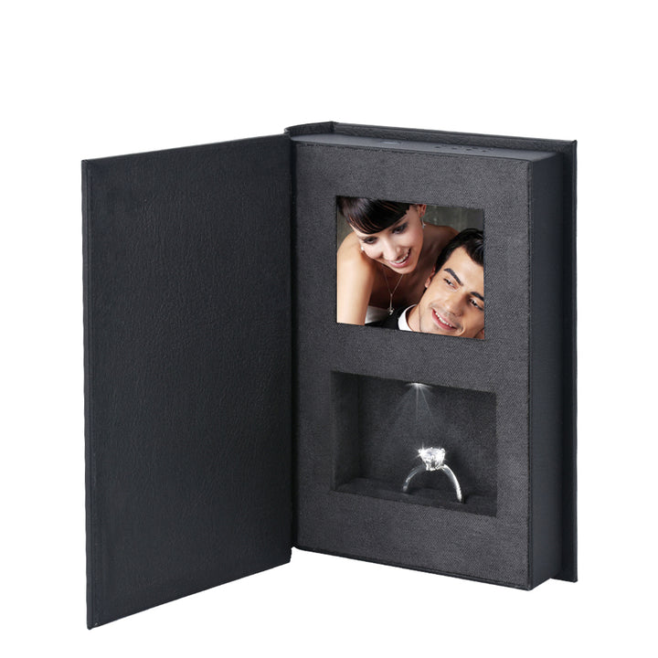 Small Book Shape Video Ring Boxes