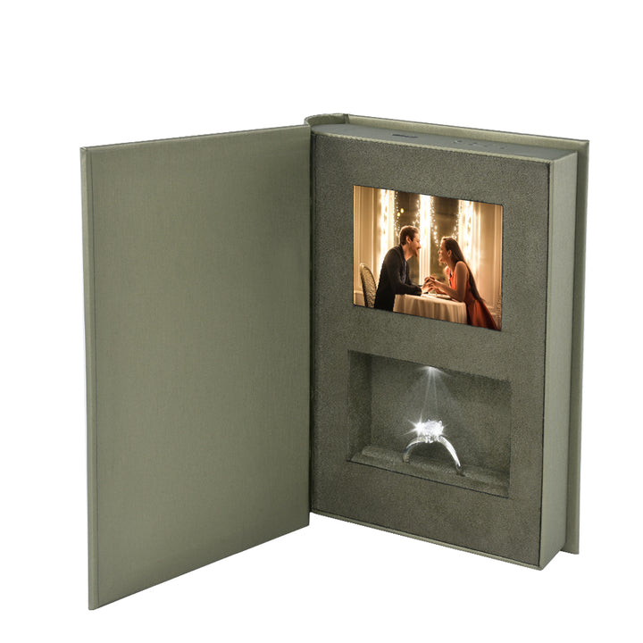 Small Book Shape Video Ring Boxes