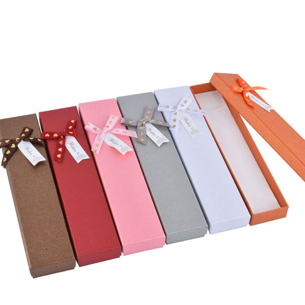 24pcs/12pcs Bow Cardboard Jewelry Gift Boxes for Packaging Decoration Storage